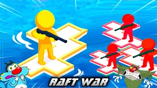 Oggy And Jack try to Max Level in Raft Wars Game 😱 Oggy Game