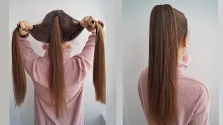 ОБЪЕМНЫЙ ВЫСОКИЙ ХВОСТ БЕЗ ШИНЬОНА!/VOLUMINOUS PONYTAIL WITHOUT CHIGNON!