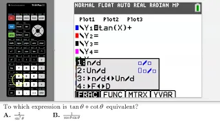 Verifying Trigonometric Identities on the TI 84 Plus CE Graphing Calculator