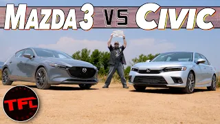 Mazda3 vs. Honda Civic Showdown: One Of These Is The Most Fun Small Car You Can Buy Under $30K!