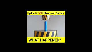 Hydraulic Press VS Lithium-Ion Battery #short #shorts #scienceexperiment #shortsfeed