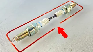 Awesome experiment free electricity energy with spark plugs