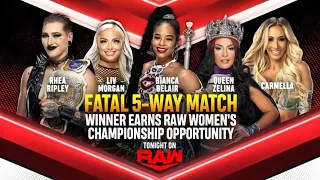 Bianca Belair, Carmella, Liv Morgan, Queen Zelina And Rhea Ripley Entrance WWE Raw 8/11/21