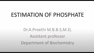 Estimation of phosphate