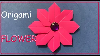 Цветок оригами из 8 модулей | Origami flower made of 8 modules