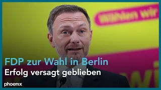 Pressekonferenz der FDP zum Ergebnis der Abgeordnetenhaus-Wahl in Berlin am 13.02.23