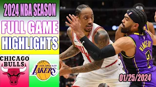 Los Angeles Lakers vs Chicago Bulls Full Game Highlights | January 25, 2024 NBA Season