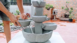 Great Ideas From Plastic Basket | Making Fountains With Cement And Sand From Plastic Basket