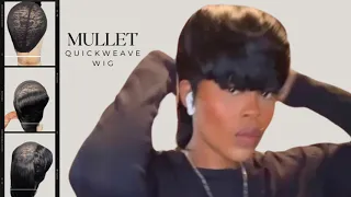 MULLET QUICK WEAVE WIG STEP BY STEP #shorts #fyp