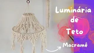 luminária de teto de macramê!