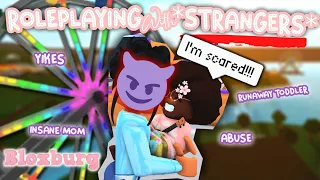Roleplaying in Bloxburg with *CRAZY ABUSIVE* STRANGERS (as a TERRIBLE TODDLER 😈) (Roblox)