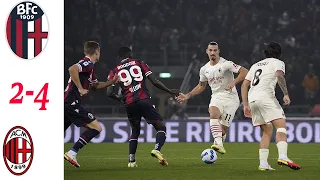 Bologna vs Milan 2-4 Extended Highlights & All Goals 2021 || Milan goals vs bologna || red cards