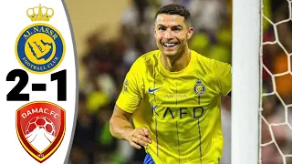 Al Nassr vs Damac Highlights All Goals 2-1 .[C.Ronaldo Super rocket freekick 22 Meter] #ronaldo