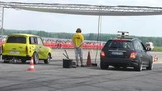 Trabant vs Mercedes C63 AMG T DRAG Race