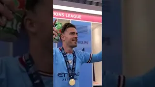 RODRI'S ON FIRE! Dressing room scenes as Jack Grealish leads the singing! Champions League Winners!😍