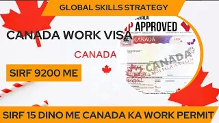 fastest work permit for Canada without IELTS | global skills strategy | jobs in Canada in 2022