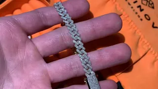 10k Gold 8mm Diamond Miami Cuban link Bracelet & Travel case Unboxing💎 🔥Aminov Jewelers Prong Set