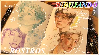 🌈DIBUJANDO rostros con COLORES de MADERA🌈 prácticas • ¿como dibujar seguido? 💗✨luvss