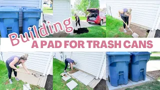 Building A Pad For TRASH CANS | DIY Yard Projects | Trash Can Pad DIY | Life With Liz