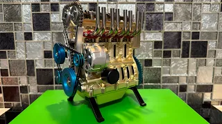 All-metal V4 engine model building process @Enginekitor_official