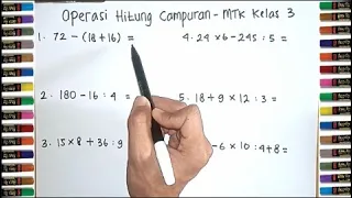 Belajar Matematika Kelas 3 SD - Operasi Hitung Campuran (Kali Bagi Tambah Kurang)