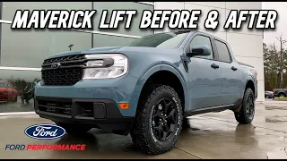 BEFORE & AFTER: LIFTED 2022 FORD MAVERICK FX4- 2" ROUGH COUNTRY LIFT KIT AND TIRE SWAP