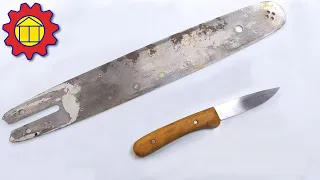 Knife made from a chainsaw bar, Do not throw away the old Stihl or Husqvarna chainsaw bar