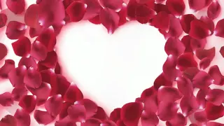 Футаж Сердце из лепестков роз - Footage Heart made of rose petals