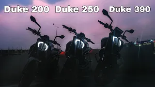 New KTM Duke-200 Vs Duke-250 Vs Duke-390 | Comparison | #BikeLoverRVS