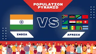 Population Pyramids Visualized: India vs Africa (1950 - 2100)
