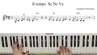 Il tempo SE NE VA Андриано Челентано играть по буквенным обозначениям+ноты