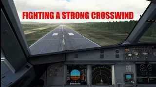 AWESOME LANDING, 20 KNOTS GUSTY CROSSWIND | St. John's Airport | MSFS 2020 Fenix A320