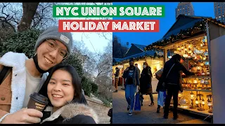 NYC Christmas Market Part 1 - Union Square | Dinner w Housemates!! | vlog 2