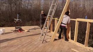 Off Grid Homesteading, Post And Beam Build...One More Wall To Go.