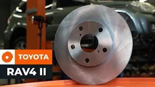 How to change front brake discs on TOYOTA RAV4 II [TUTORIAL AUTODOC]