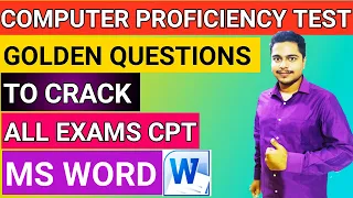 🔥Golden questions MS WORD Exercise 1 CPT solved question for all exams | ICCR SSC KVS RRB practical