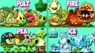 20 Team Plants PEA x FIRE x PULT x ICE Battlez - Who Will Win? - PvZ 2 Plant vs Plant