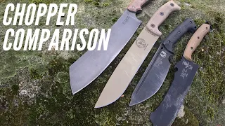 LARGE Survival Knife / Chopper Comparison: ESEE Knives, Work Tuff Gear, and TOPS Knives