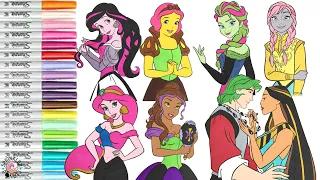 Disney Princess Makeover as Monster High Coloring Book Compilation Draculaura Gilda Clawdeen Venus