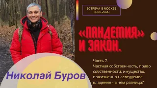 Часть 7. Частная собственность, право собственности, имущество, пожизненное наследуемое владение.