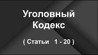 Уголовный Кодекс России. Смысловой разбор статей с 1 по 20. УК РФ