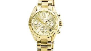 Michael Kors MK5798 Women's Bradshaw Gold Dial Gold Steel Bracelet Chronograph Watch Review Video