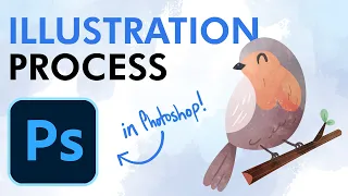 My Illustration process on Photoshop | Artist hangout on Zoom