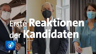 Bundestagswahl 2021: Erste Reaktionen von Baerbock, Laschet und Scholz