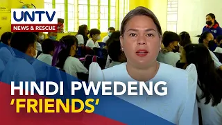 Mga guro at mag-aaral, hindi pwedeng maging ‘friends’ sa labas ng klase – VP Sara