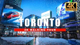 🇨🇦 Toronto Snow Storm Walking Tour - Downtown Yonge Street Winter Wonderland [4K HDR/60fps]