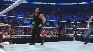 Roman Reigns Spears on Titus O'Neil - Smackdown - January 22, 2015