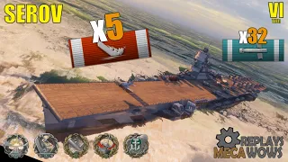 Aircraft Carrier Serov 5 Kills & 152k Damage | World of Warships Gameplay