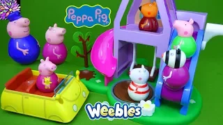 Peppa Pig Weebles Toys Sleepover at Granny and Grandpa's Play House Pyjama Party Suzy Sheep PJ Toys