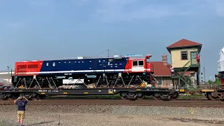 NS 056 with export locomotives southbound through Marion OH. 7/24/2021